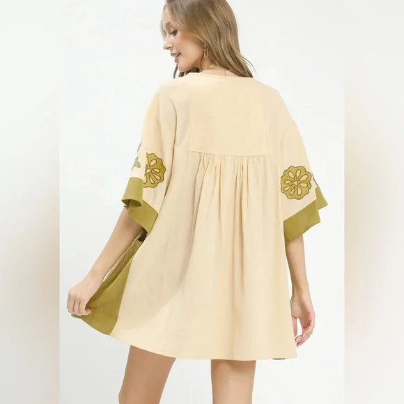 #306 New! Boho Embroidered Cotton Stunning Dress - Picture 4 of 4